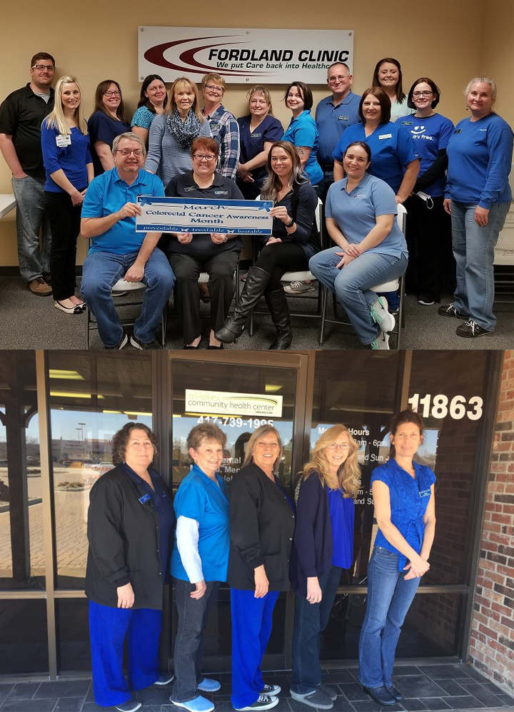 Fordland Clinic and Tri-lakes CHC Staff Wearing Blue