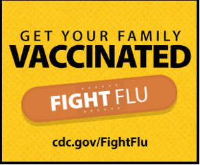 get your family vaccinated cdc.gov/FightFlu image